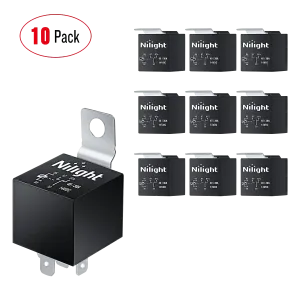 10Pack 5Pin SPDT Bosch Style Electrical Relay Socket