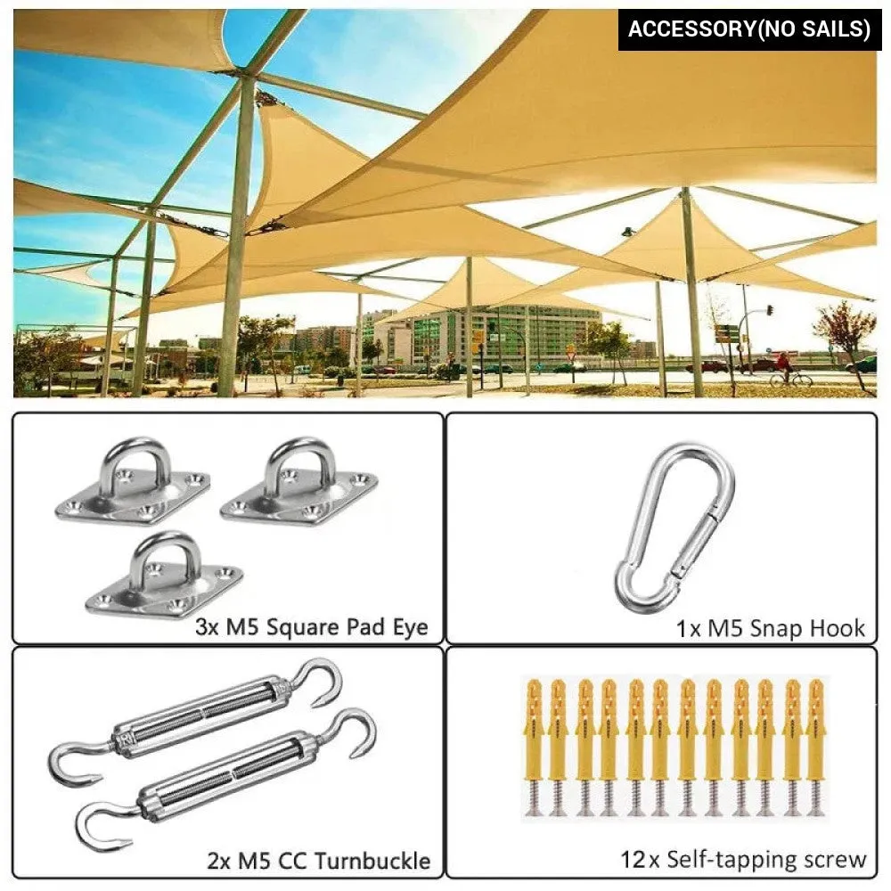 10x10'x10ft Triangle Waterproof Shade Sail Awning Outdoor Romantic Warm 420d Oxford Sun Shade Led Light String