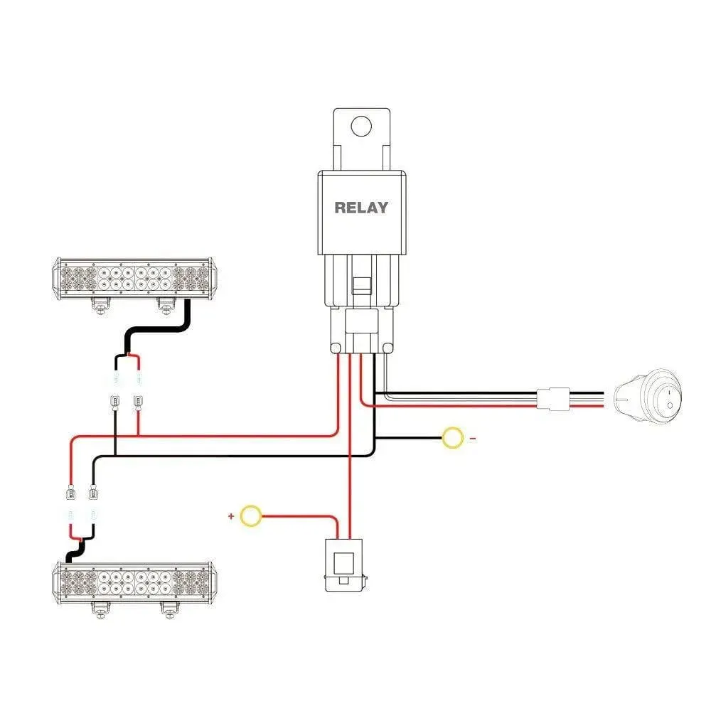 16AWG Wire Harness Crimp Chassis Mount Kit 2 Leads W/ 12V 3Pin Switch | 3 Fuses | 4 Spade Connectors
