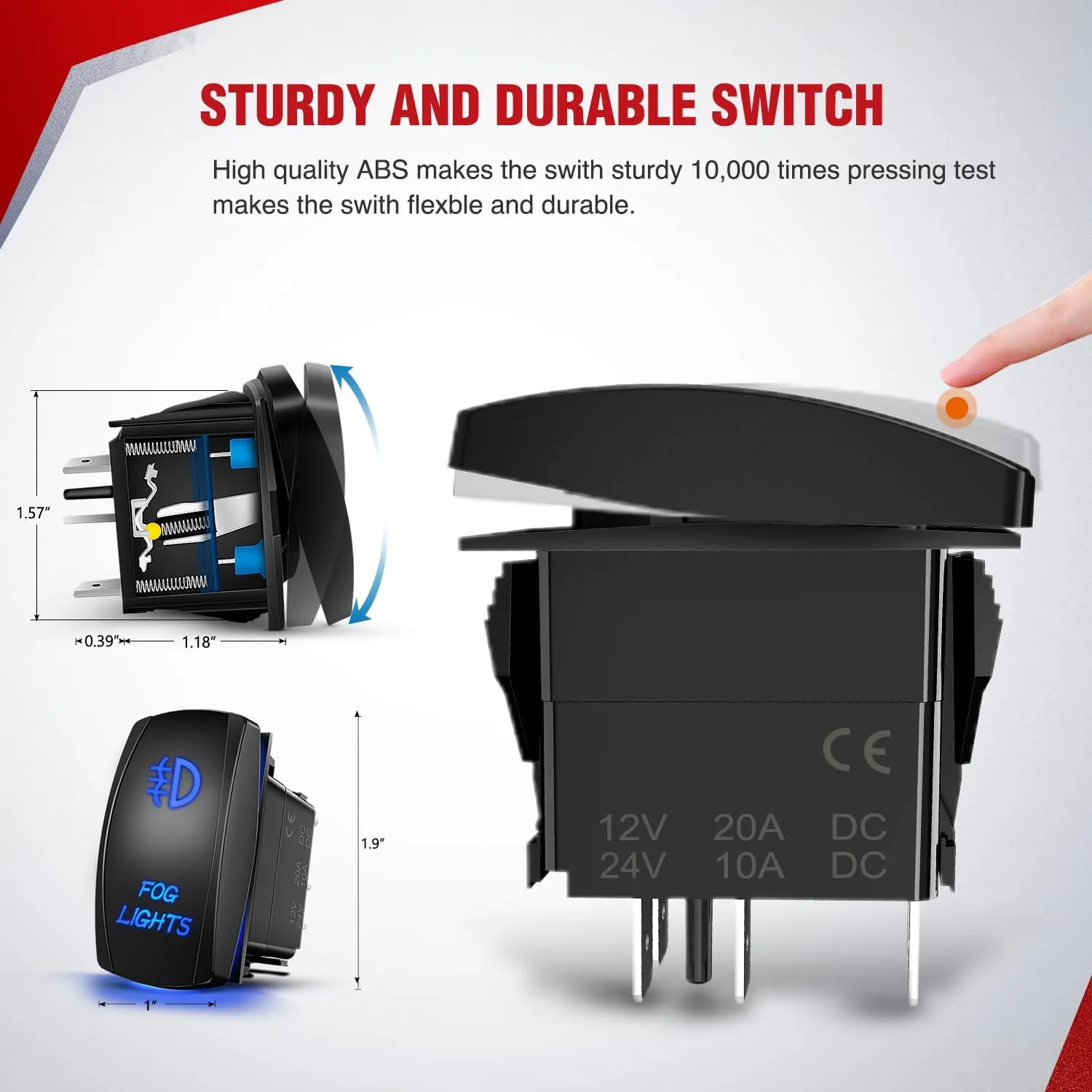 16AWG Wire Harness Kit 12V Heavy Duty 5PIN Rocker Switch Relay Blade Fuse Socket Connector For H11 H9 H8 886 889 892 PGJ13 Fog Light Bulbs