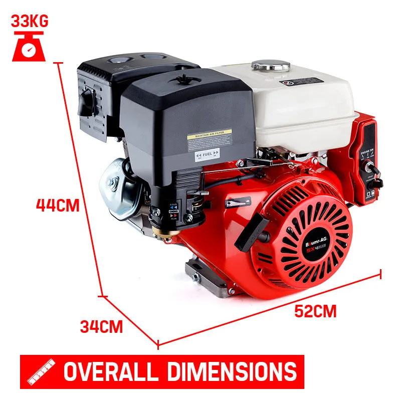 16HP Stationary Engine Petrol | Direct Ignition | OHV 4-Stroke | Electric Recoil Start | BAUMR-AG