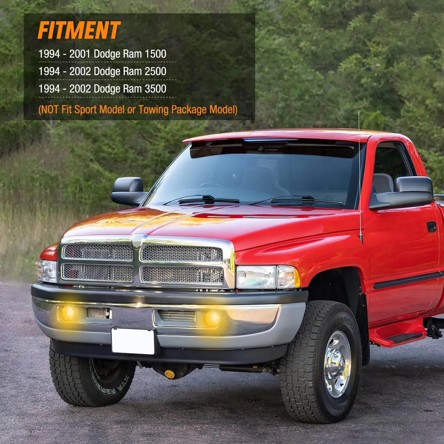 1994-2001 Dodge Ram 1500 1994-2002 Dodge Ram 2500 3500 Fog Lights Assembly