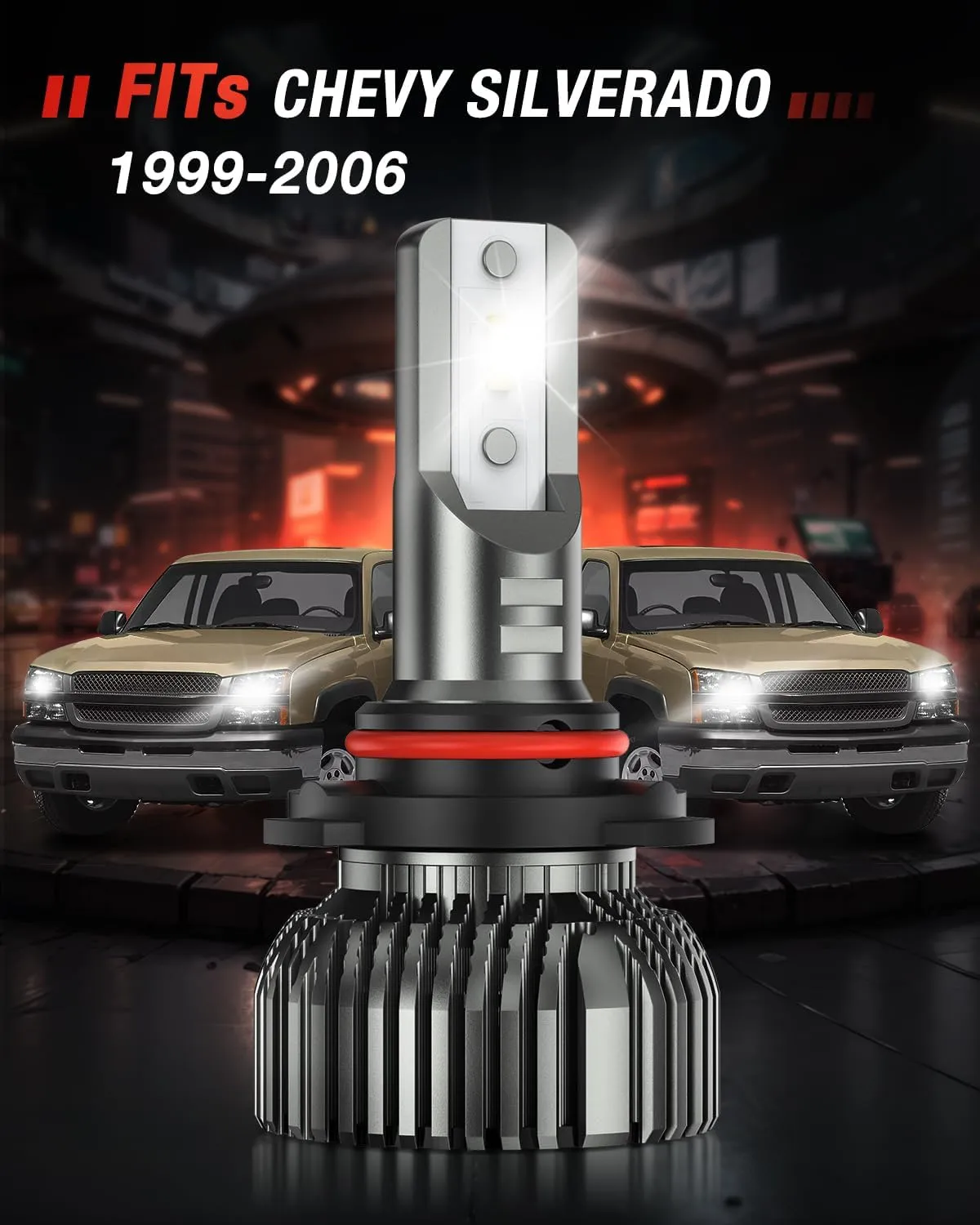 1999-2006 Chevy Silverado 1500 2500 3500 9005 9006 LED Headlight Bulbs