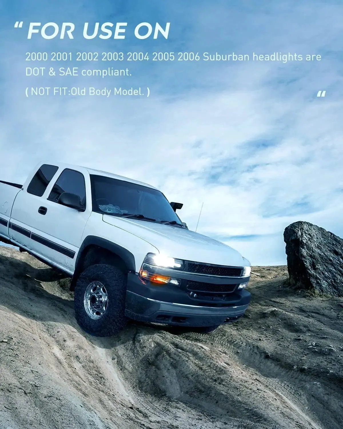 1999-2006 Chevy Silverado Avalanche 1500 1500HD 2500 2500HD 3500 Chevrolet Tahoe Suburban Headlight Assembly Black Case Clear Reflector