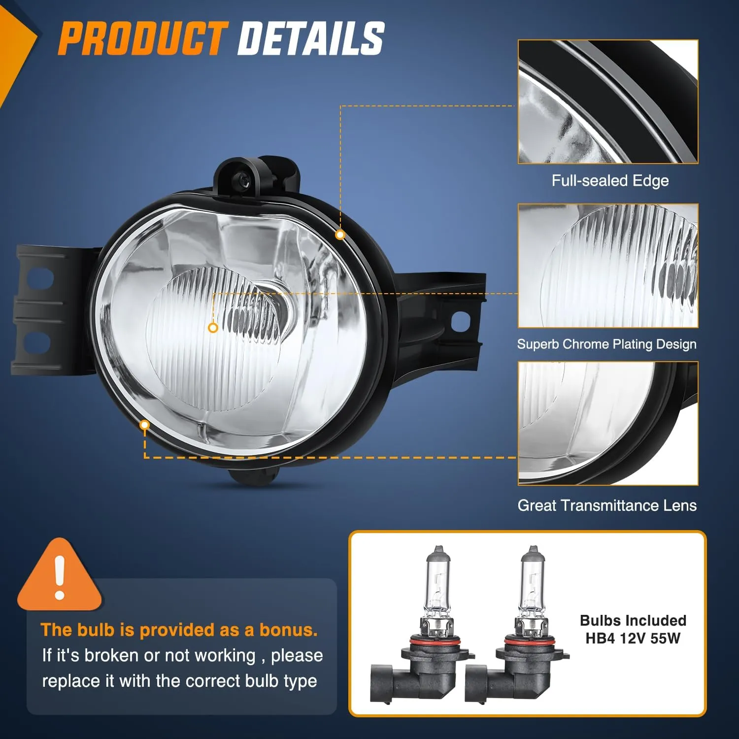 2002-2008 Dodge Ram 1500 2003-2010 Ram 2500 3500 2004 Durango 2nd Generation 2005 2006 Durango Fog Lights Assembly 9006 55W bulbs