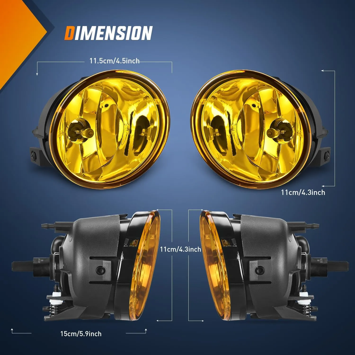 2005-2007 Nissan Armada 2004-2015 Titan Fog Light Assembly Amber Lens 880 Bulbs