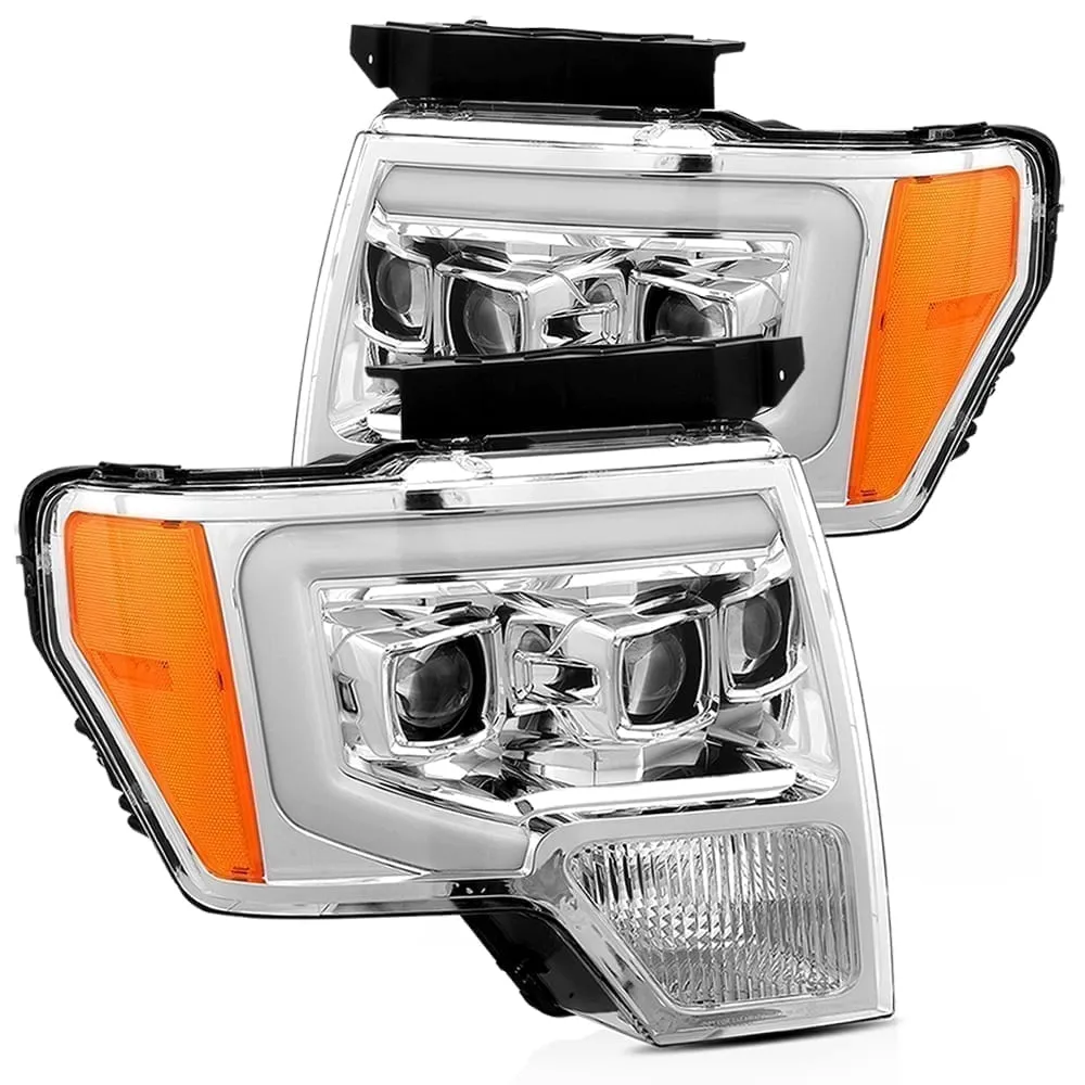 2009-2014 Ford F150 LUXX-Series LED Projector Headlights Chrome Alpha-Rex 880178
