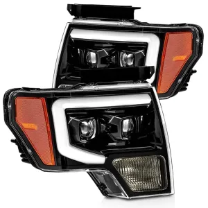 2009-2014 Ford F150 LUXX-Series LED Projector Headlights Jet Black Alpha-Rex 880177