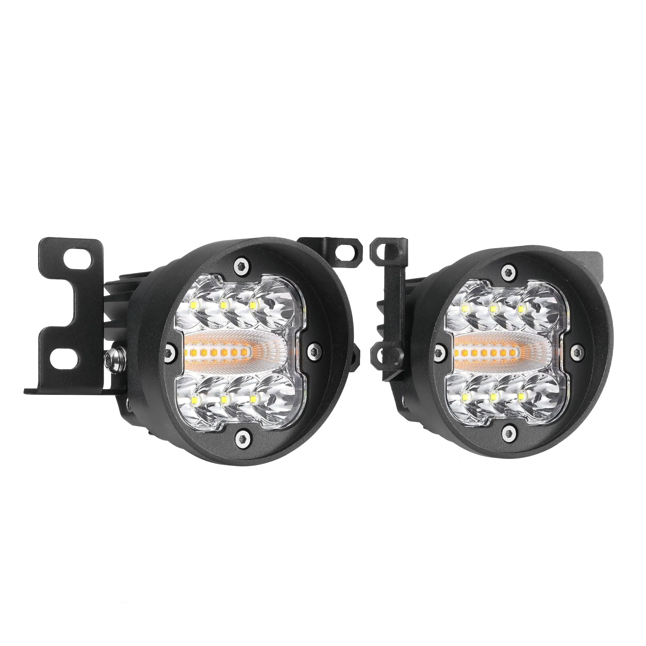 3 Inch 96W 9600LM 6 Modes LED Fog Lights Kit White Yellow Flashing for 2012-2022 Toyota Tacoma/ 2010-2022 Toyota 4Runner / 2014-2022 Toyota Tundra