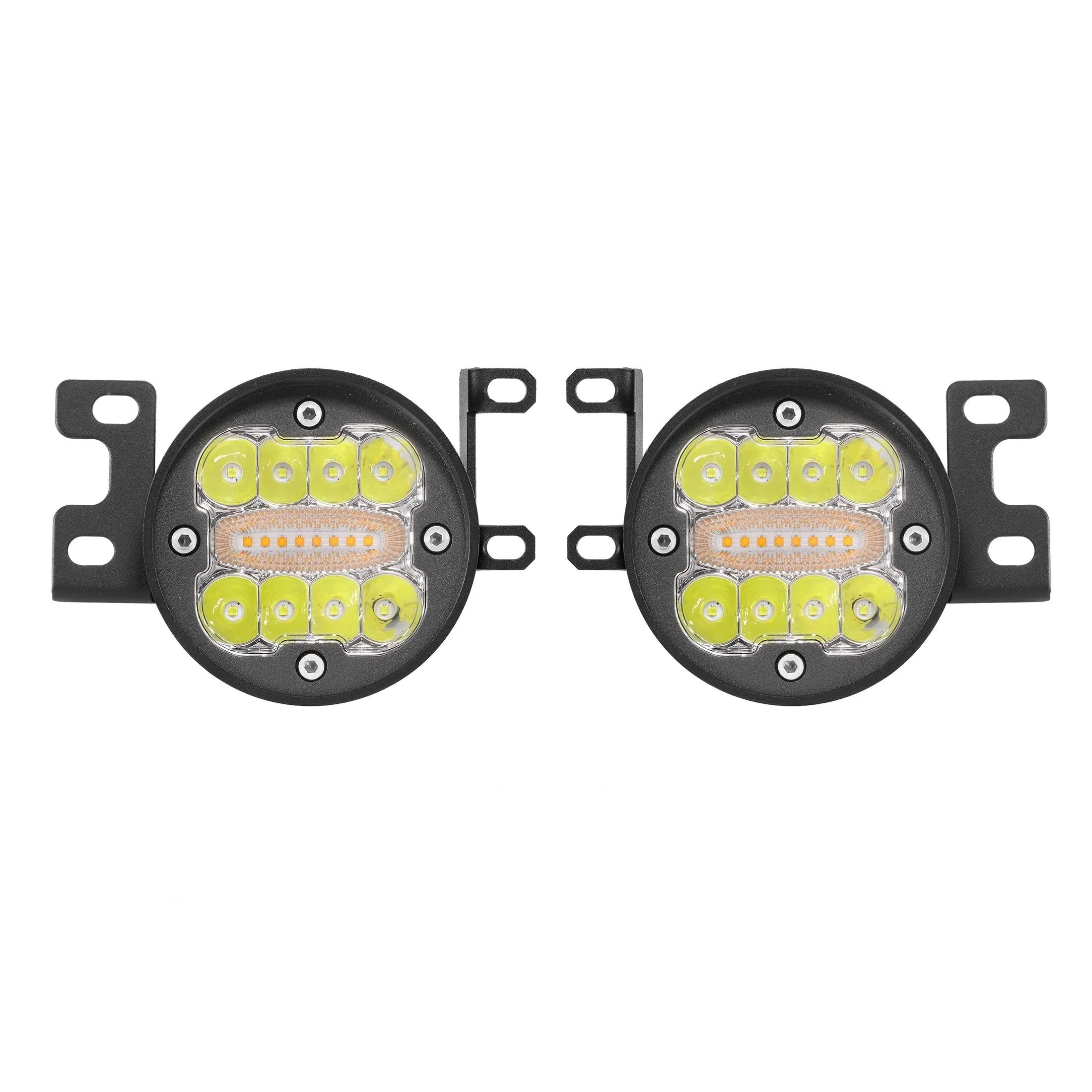 3 Inch 96W 9600LM 6 Modes LED Fog Lights Kit White Yellow Flashing for 2012-2022 Toyota Tacoma/ 2010-2022 Toyota 4Runner / 2014-2022 Toyota Tundra