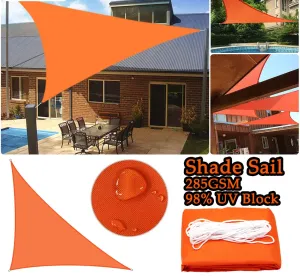 300d Sun Shade Sail Orange Home Outdoor Garden Waterproof Canopy Patio Plant Cover Uv Block Awning Decoration Sunshade Triangle