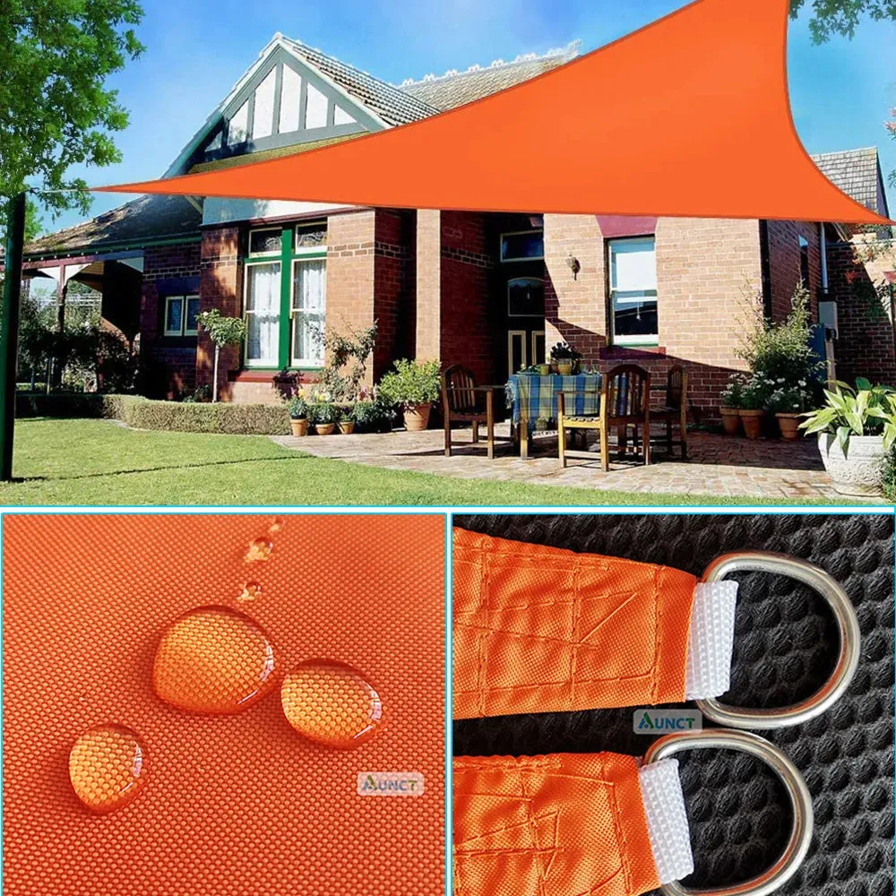 300d Sun Shade Sail Orange Home Outdoor Garden Waterproof Canopy Patio Plant Cover Uv Block Awning Decoration Sunshade Triangle