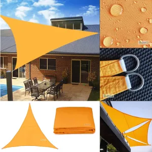 300d Triangle Shade Sail Light Orange Waterproof Polyester Awning Outdoor Sun Shelter Garden Camping