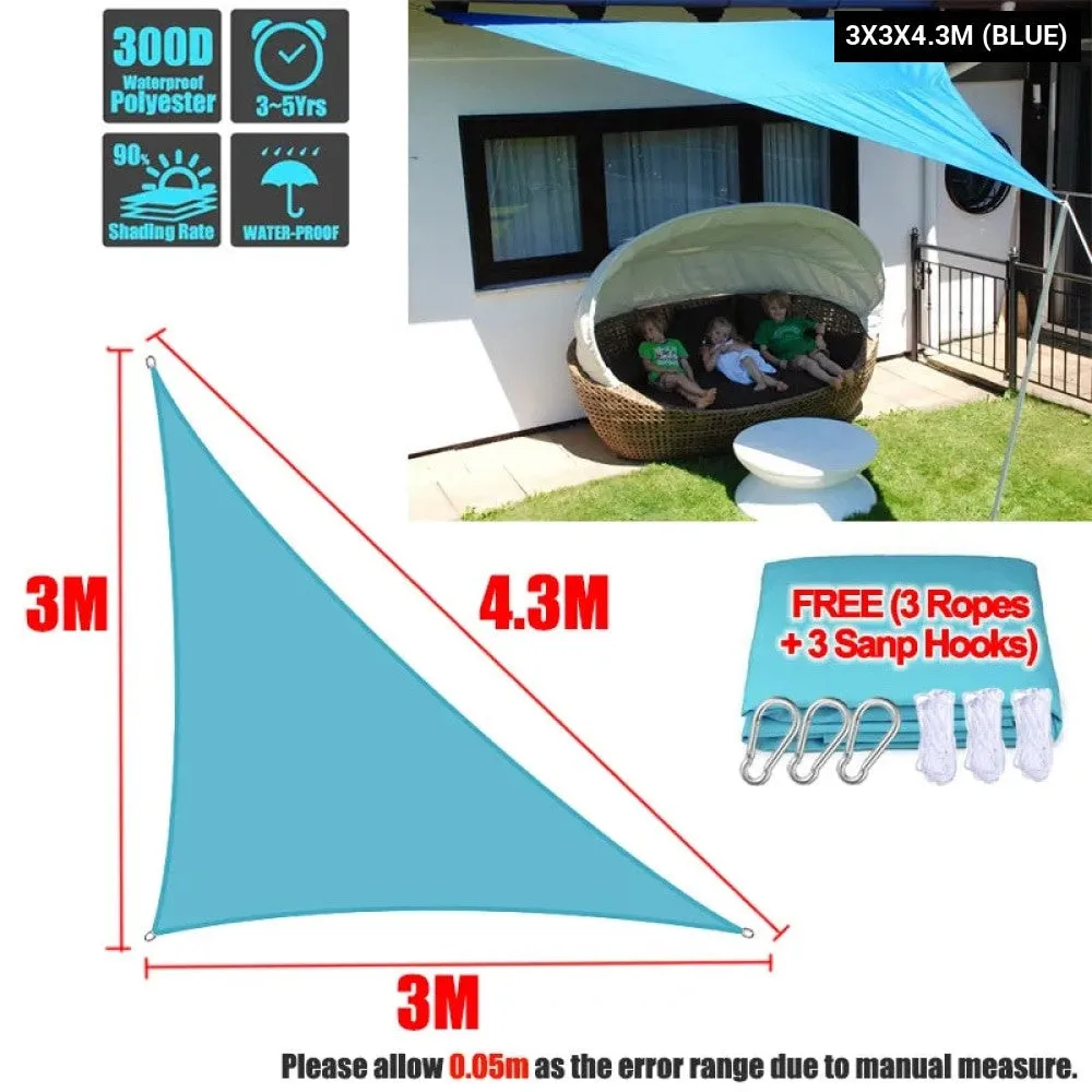 300d Waterproof Sun Shelter Triangle Sun Shade Protection Outdoor Garden Patio Pool Shade Sunscreen Sail Awning