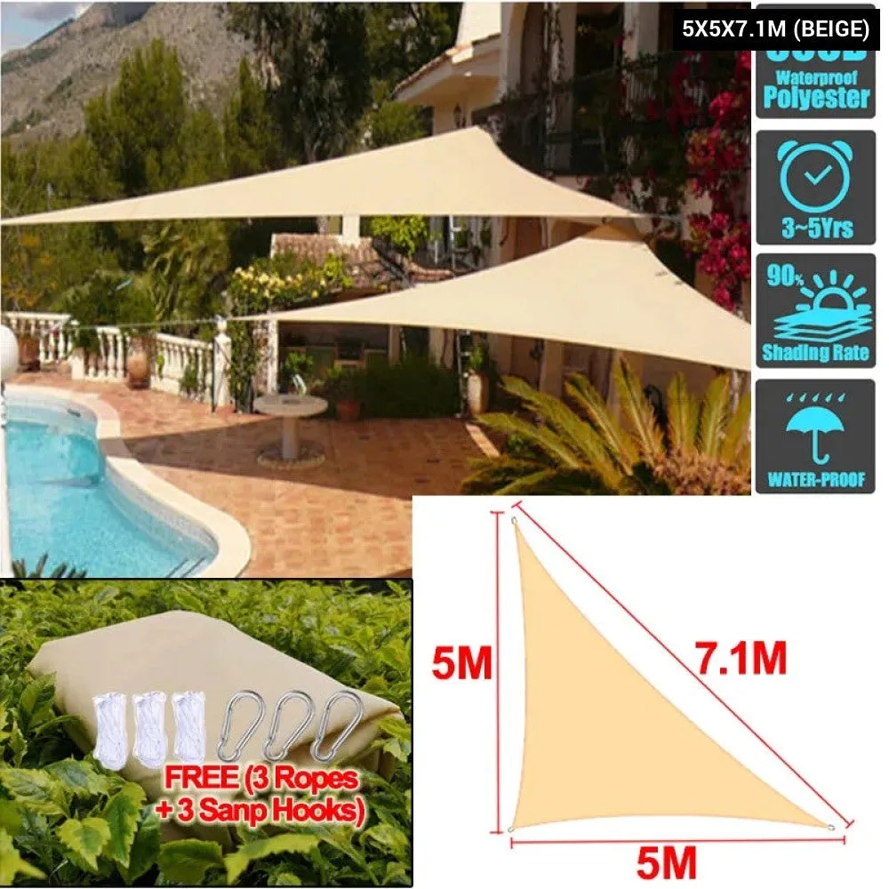 300d Waterproof Sun Shelter Triangle Sun Shade Protection Outdoor Garden Patio Pool Shade Sunscreen Sail Awning