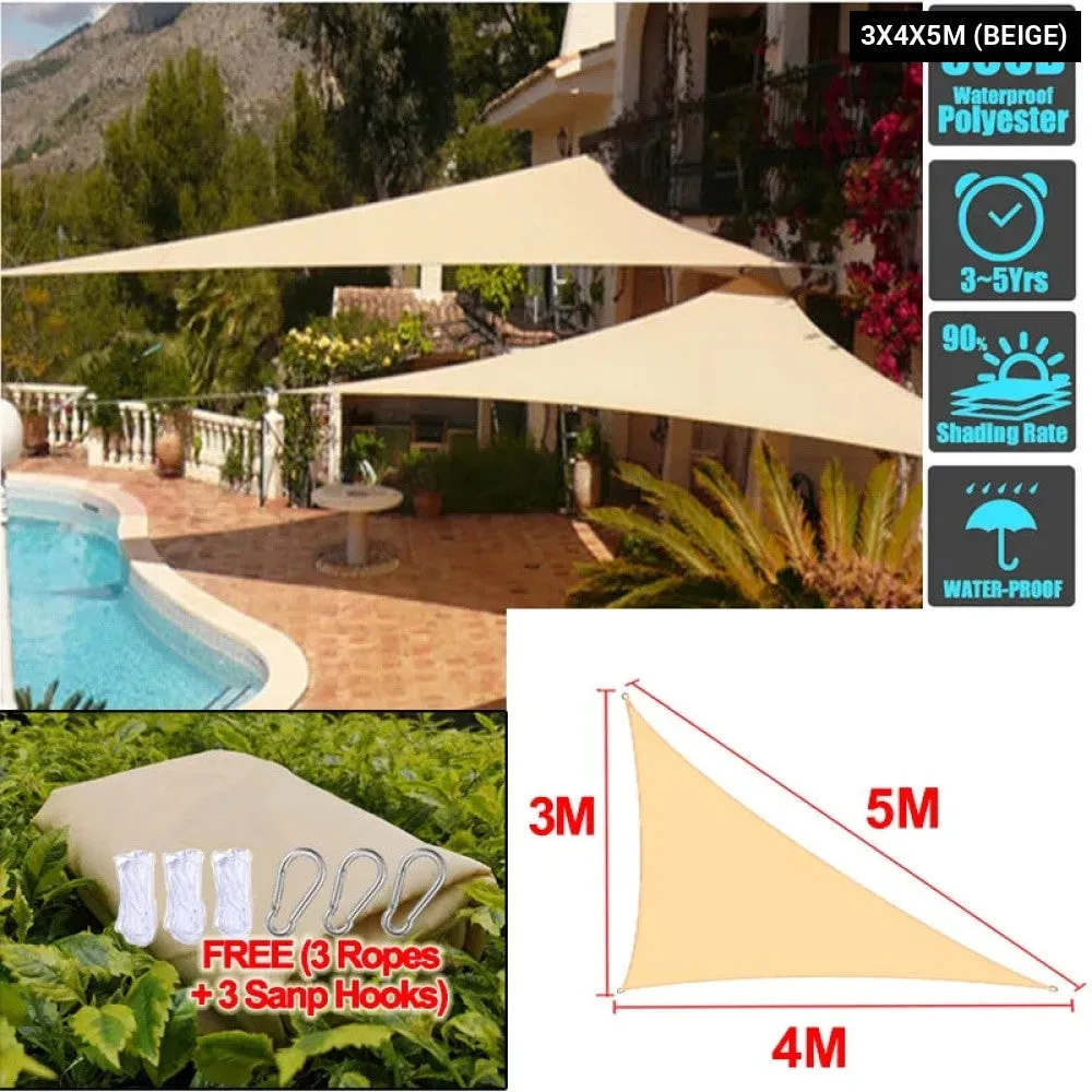 300d Waterproof Sun Shelter Triangle Sun Shade Protection Outdoor Garden Patio Pool Shade Sunscreen Sail Awning