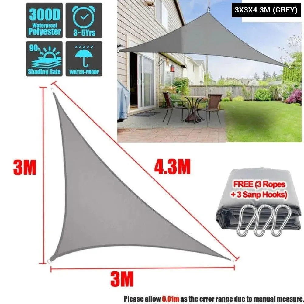 300d Waterproof Sun Shelter Triangle Sun Shade Protection Outdoor Garden Patio Pool Shade Sunscreen Sail Awning