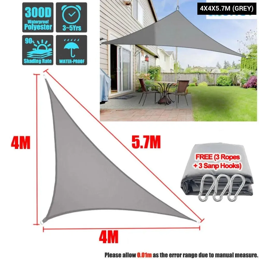 300d Waterproof Sun Shelter Triangle Sun Shade Protection Outdoor Garden Patio Pool Shade Sunscreen Sail Awning