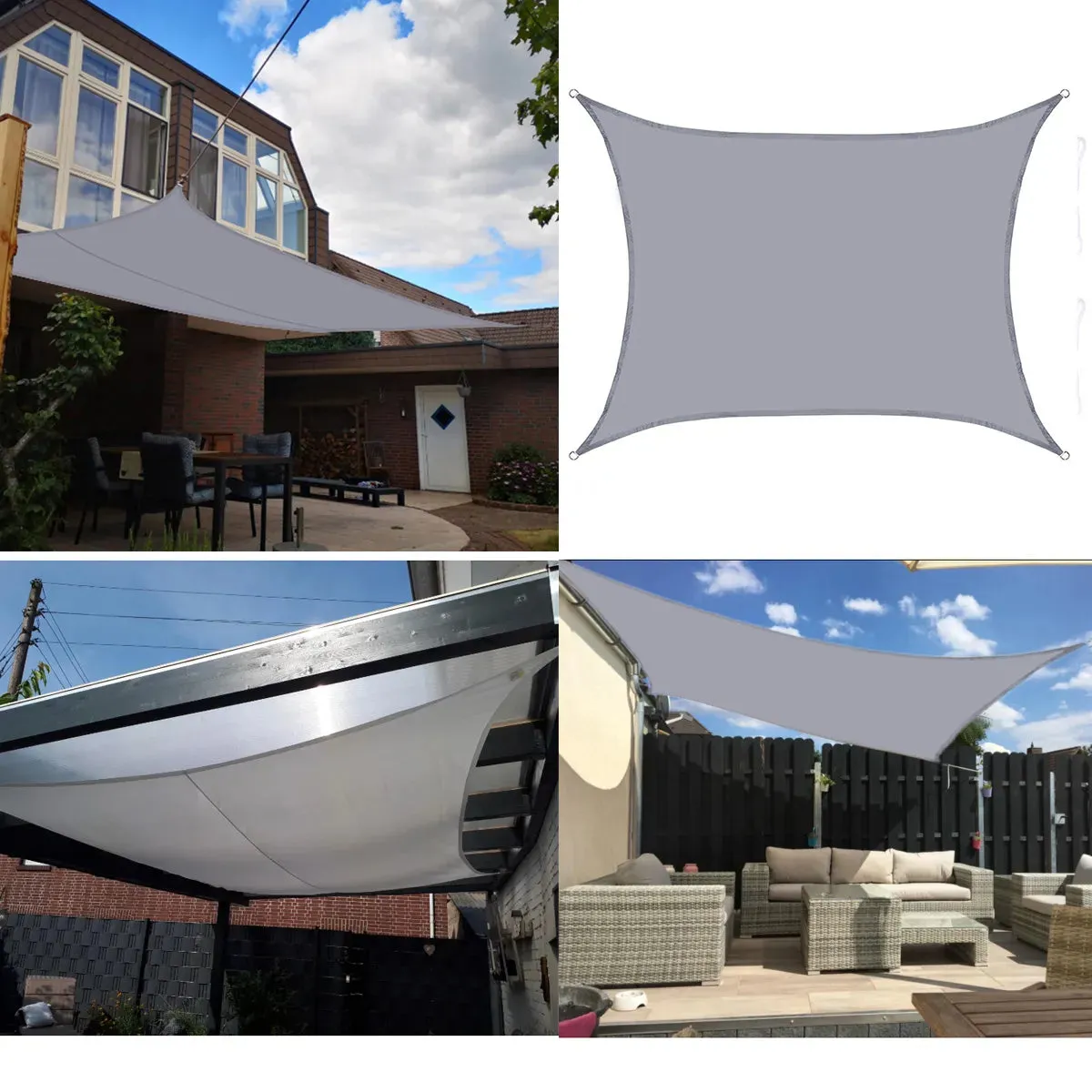 3/4*5m 5*6m 6*8m Uv Protection 70% Waterproof Oxford Cloth Outdoor Sun Sunscreen Shade Sails Net Canopies Yard Garden Encrypted