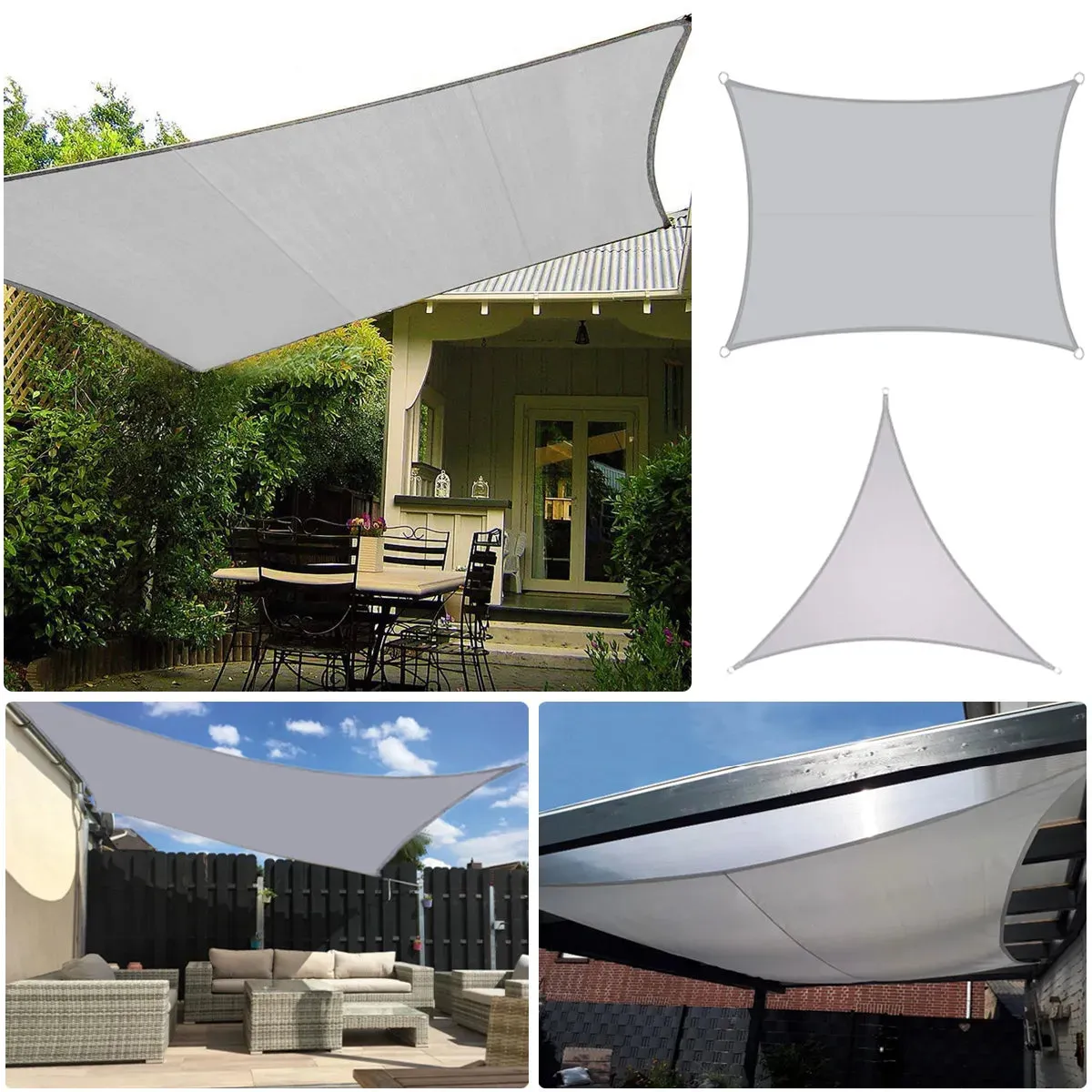 3/4*5m 5*6m 6*8m Uv Protection 70% Waterproof Oxford Cloth Outdoor Sun Sunscreen Shade Sails Net Canopies Yard Garden Encrypted