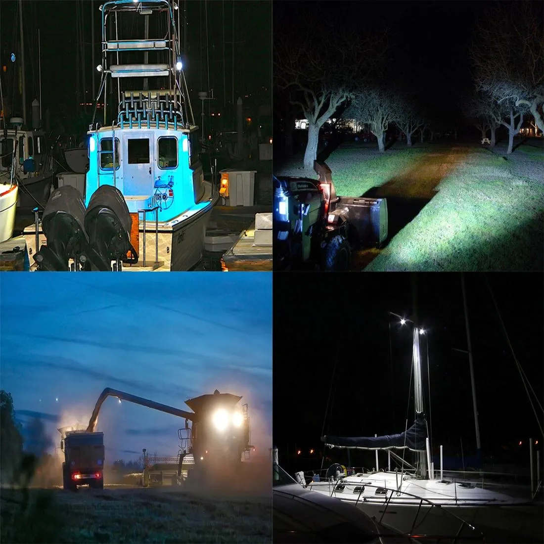 36W LED Work Light | DC 8-32V | 3000LM | 6500K | Waterproof | Car, Boat, Marine | 60° Adjustable Floodlight | 12 Cree LEDs | White Light