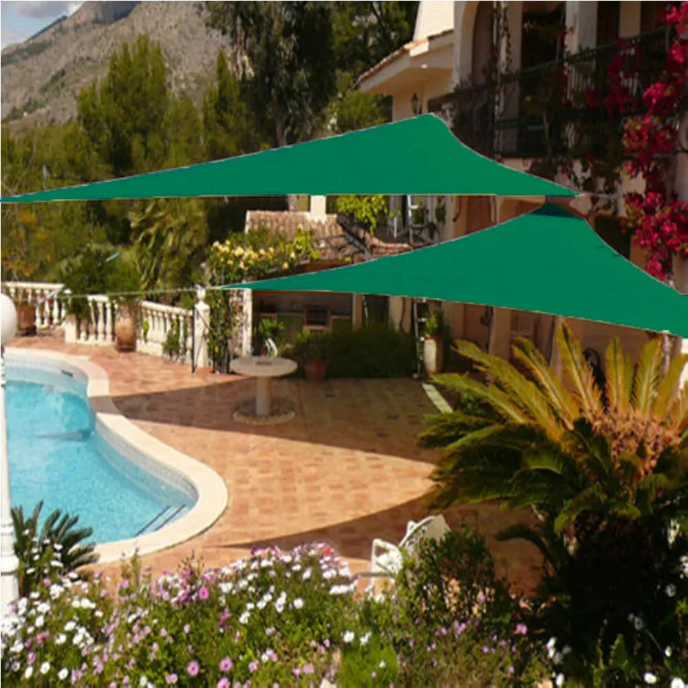 420d Triangle Shade Sail Green Waterproof Polyester Awning Outdoor Sun Shelter Garden Patio Pool Shade