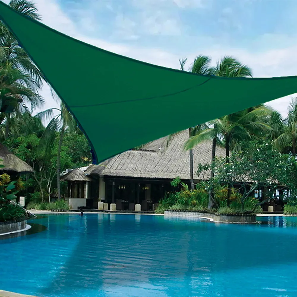 420d Triangle Shade Sail Green Waterproof Polyester Awning Outdoor Sun Shelter Garden Patio Pool Shade