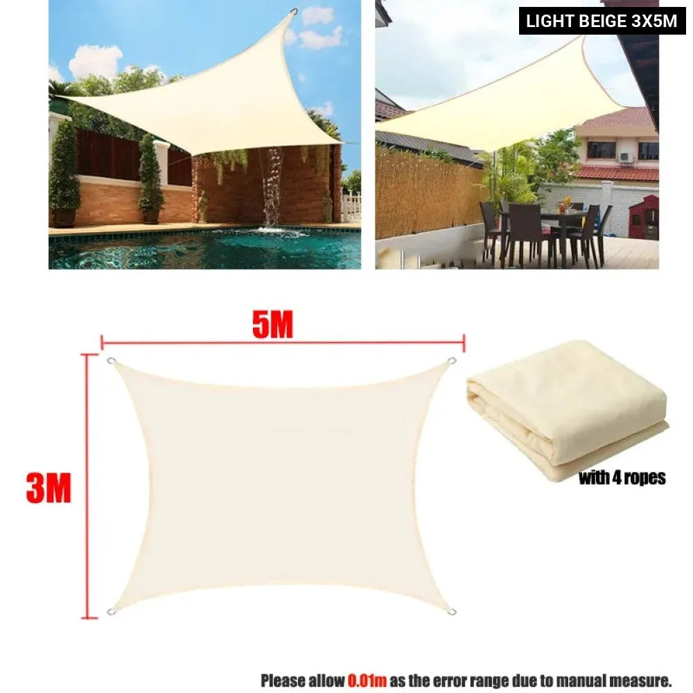 420d Waterproof Shade Sail Square Rectangle Sunshade Garden Terrace Canopy Swimming Yard Sail Awning