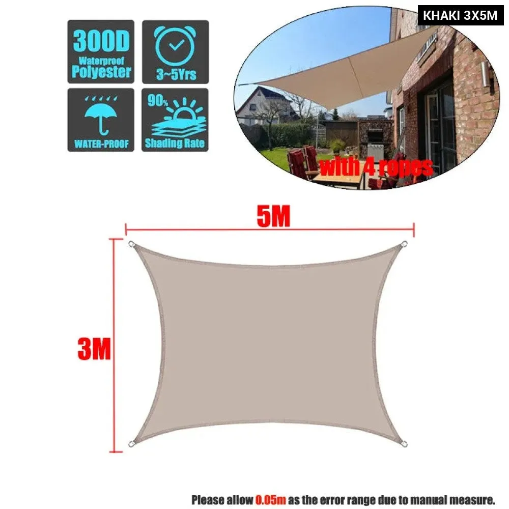 420d Waterproof Shade Sail Square Rectangle Sunshade Garden Terrace Canopy Swimming Yard Sail Awning