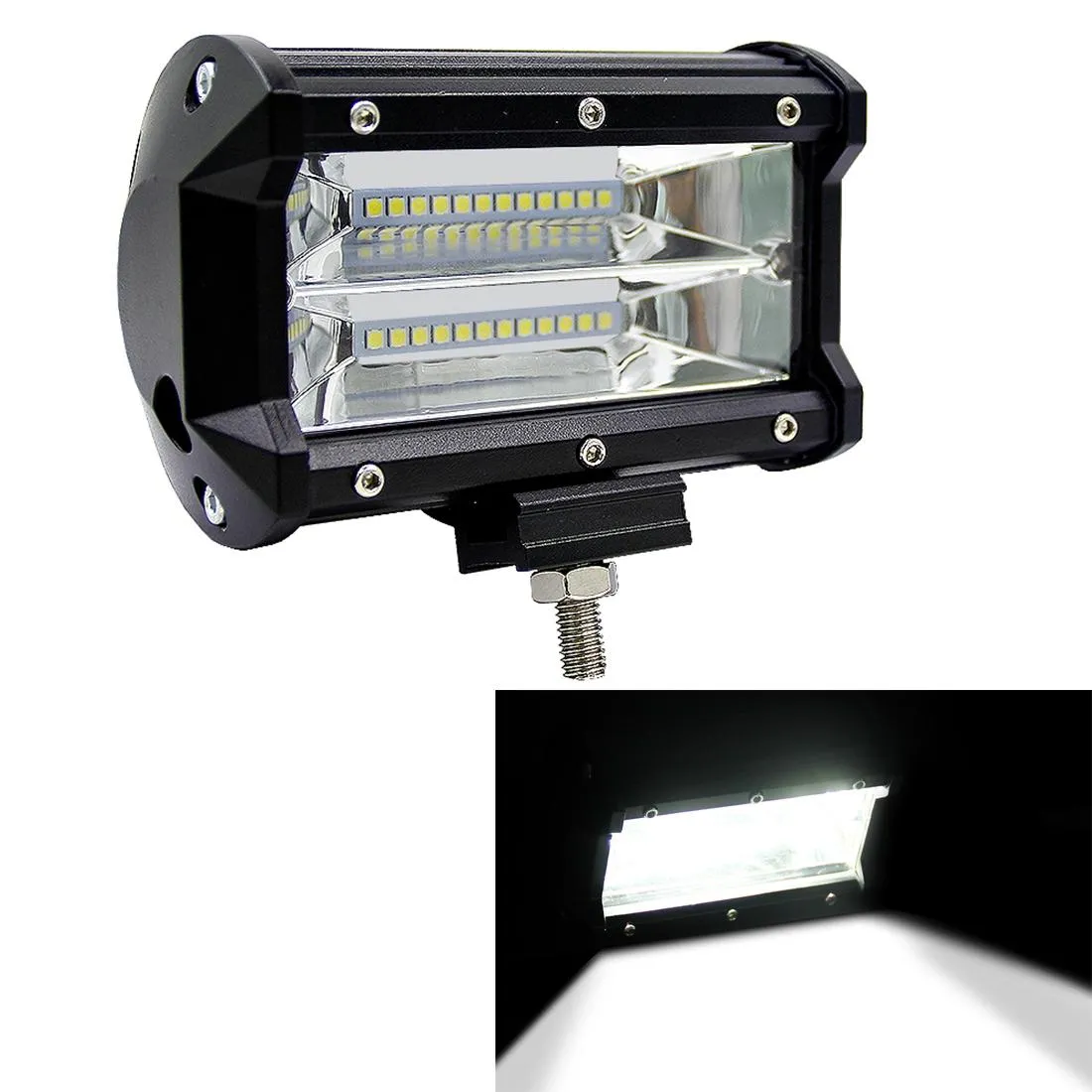 5 Inch 18W 24 LED Waterproof IP67 Two Bar Modified Off-Road Lights Spotlight Light Car Work Lights DC 9-48V | White