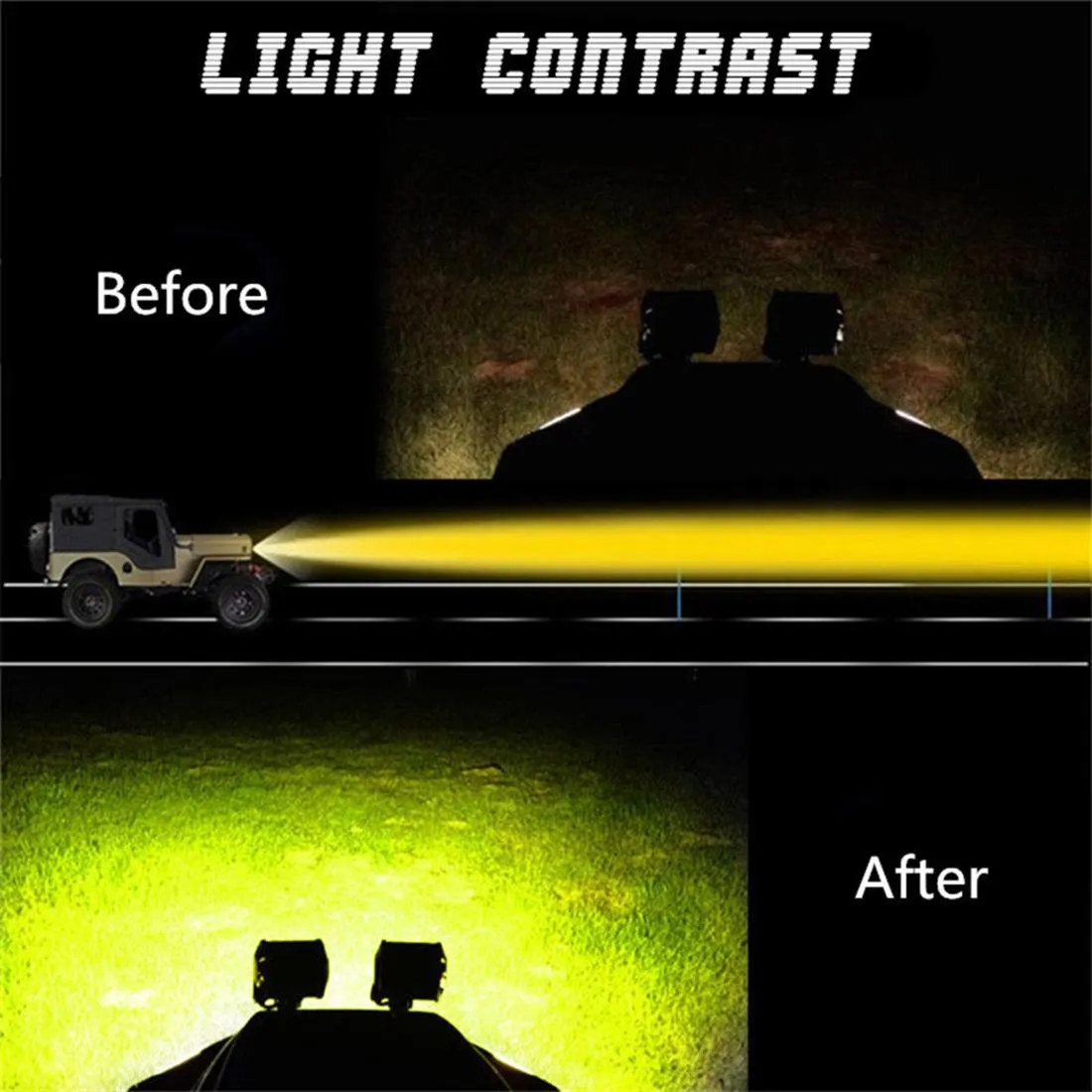 5 Inch 18W 24 LED Waterproof IP67 Two Bar Modified Off-Road Lights Spotlight Light Car Work Lights DC 9-48V | White