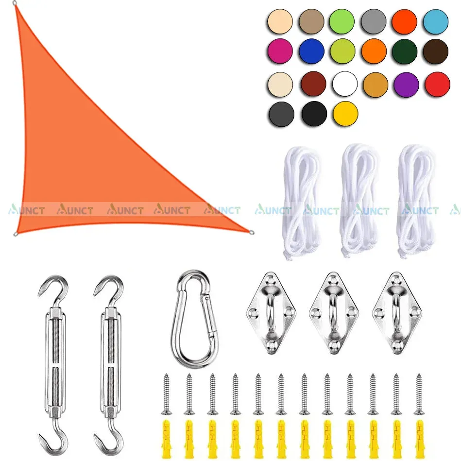5x5x7.1m Triangle Uv Block Sun Shade Sail Perfection Outdoor Patio Garden Hiking Camping Car Parking