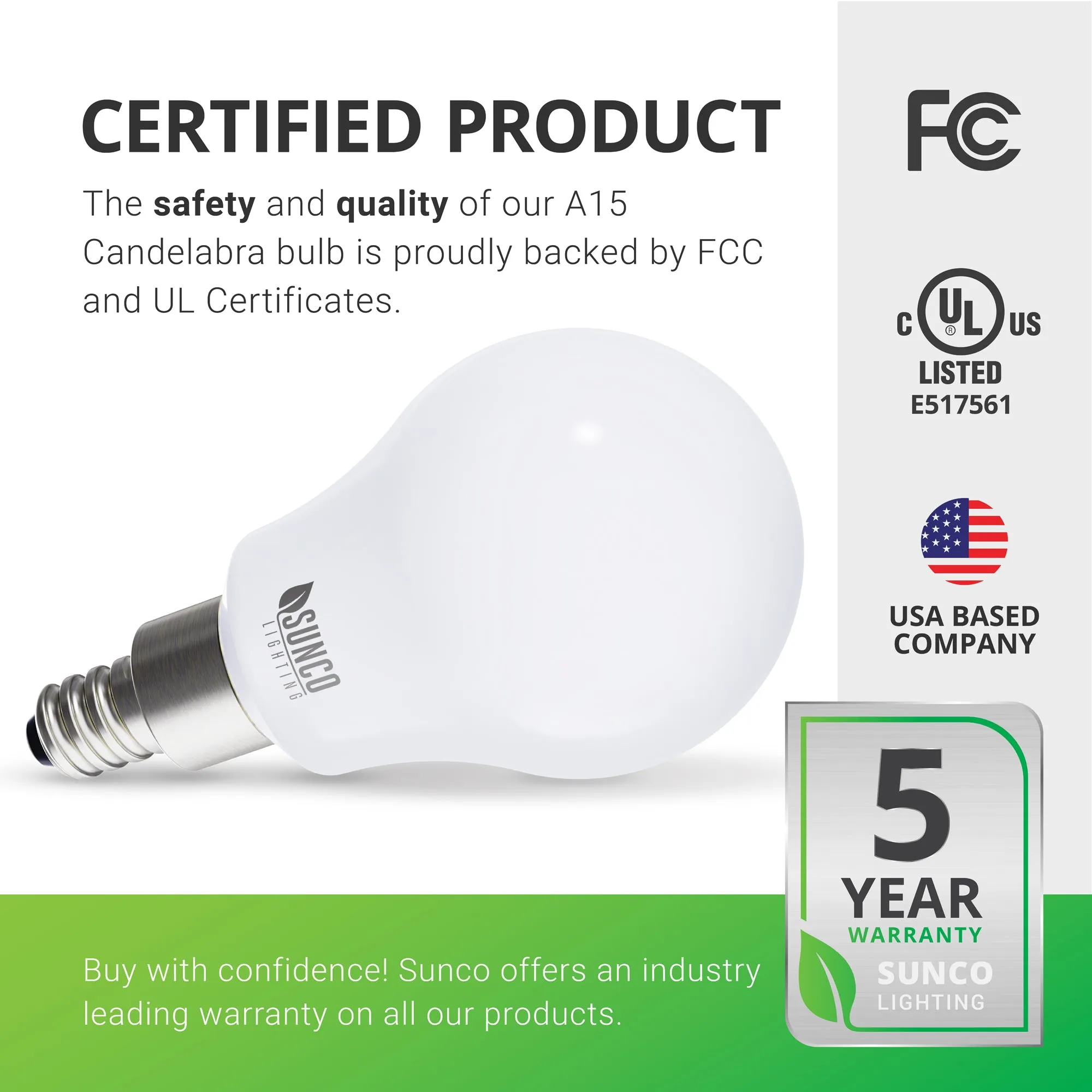 A15 Candelabra LED Bulb 450 Lumens