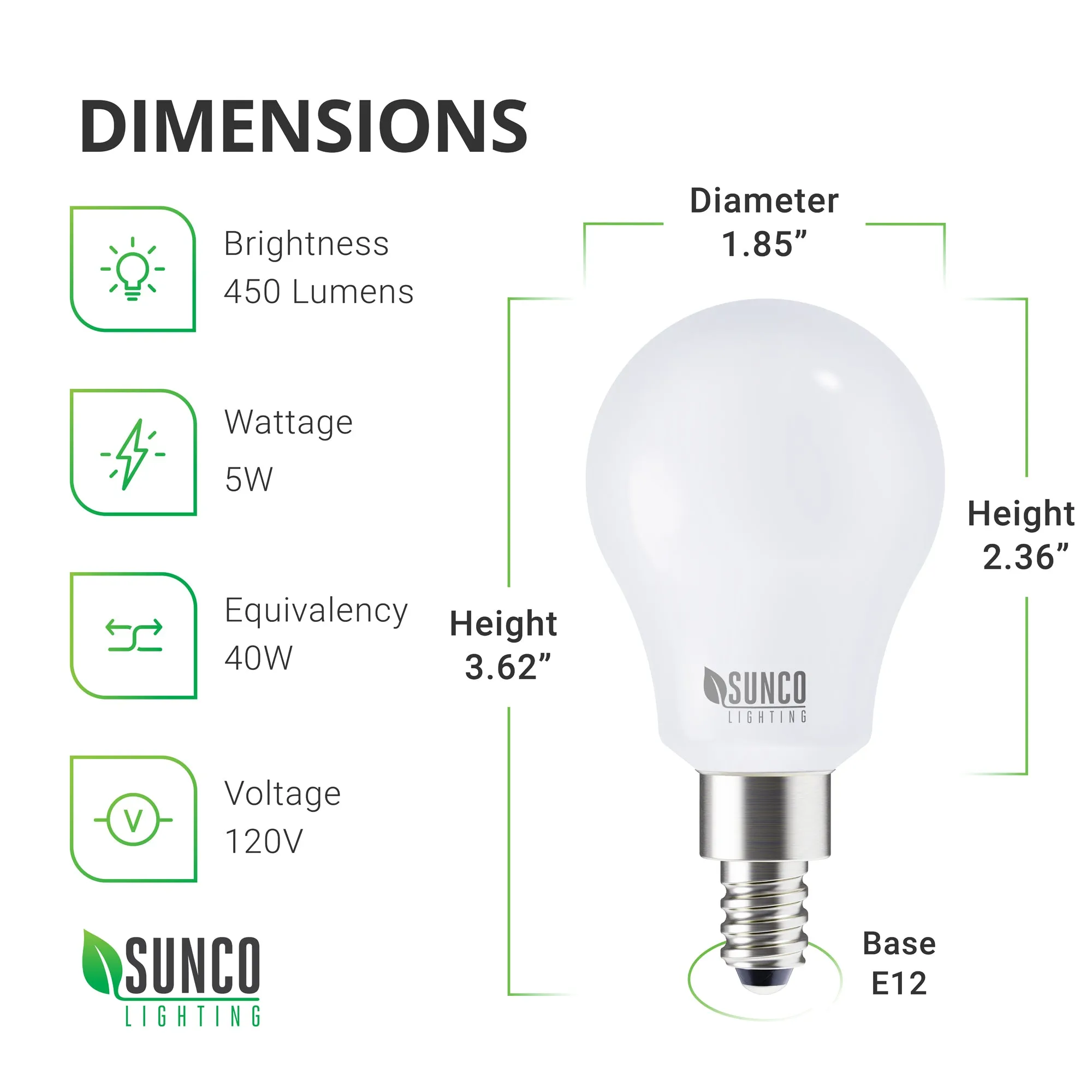 A15 Candelabra LED Bulb 450 Lumens