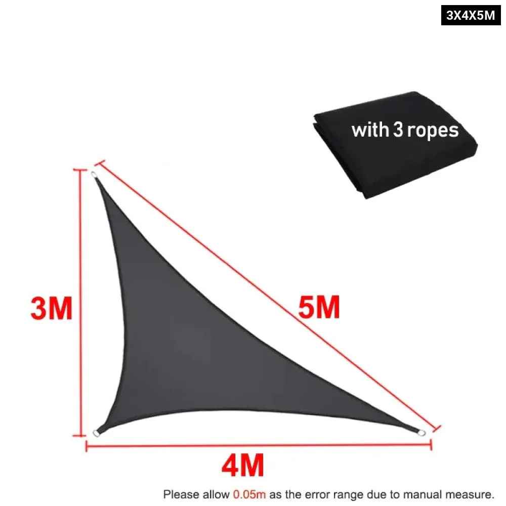 Black Oxford Right Triangle Visor Sun Shade Sail Pool Cover Sunscreen Awnings Waterproof Sail Canopy 420d