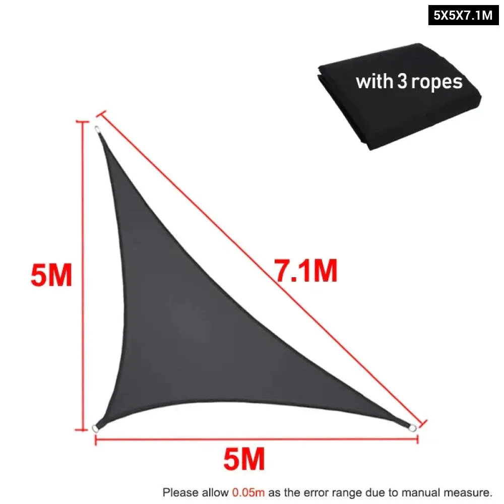 Black Oxford Right Triangle Visor Sun Shade Sail Pool Cover Sunscreen Awnings Waterproof Sail Canopy 420d