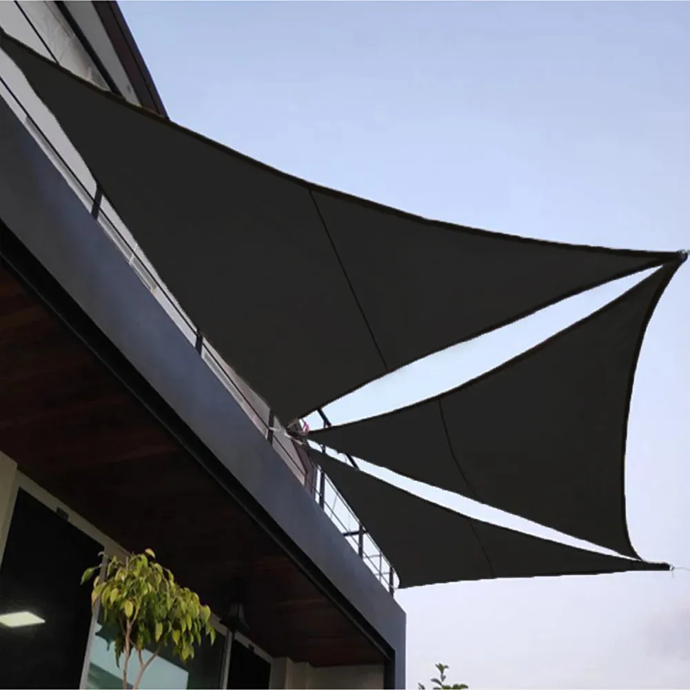 Black Oxford Right Triangle Visor Sun Shade Sail Pool Cover Sunscreen Awnings Waterproof Sail Canopy 420d