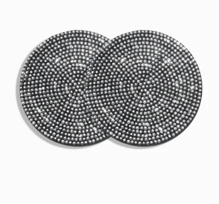 Bling Car Coasters For Cup Holder 2 Pack Universal Anti Slip Silicone Cup Holder Insert Crystal Rhinestone Car Interior Accessories