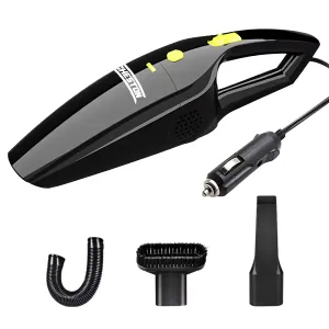 CARBINIC x Cheston Vacuum Cleaner Portable Handheld Interior Mini Vacuum 100W | 4.5m Cord HEPA Filter 4 Nozzle & Accessories | 12V DC Car Seat 3500pa  Suction 3 Attachments | Carry Bag | Black