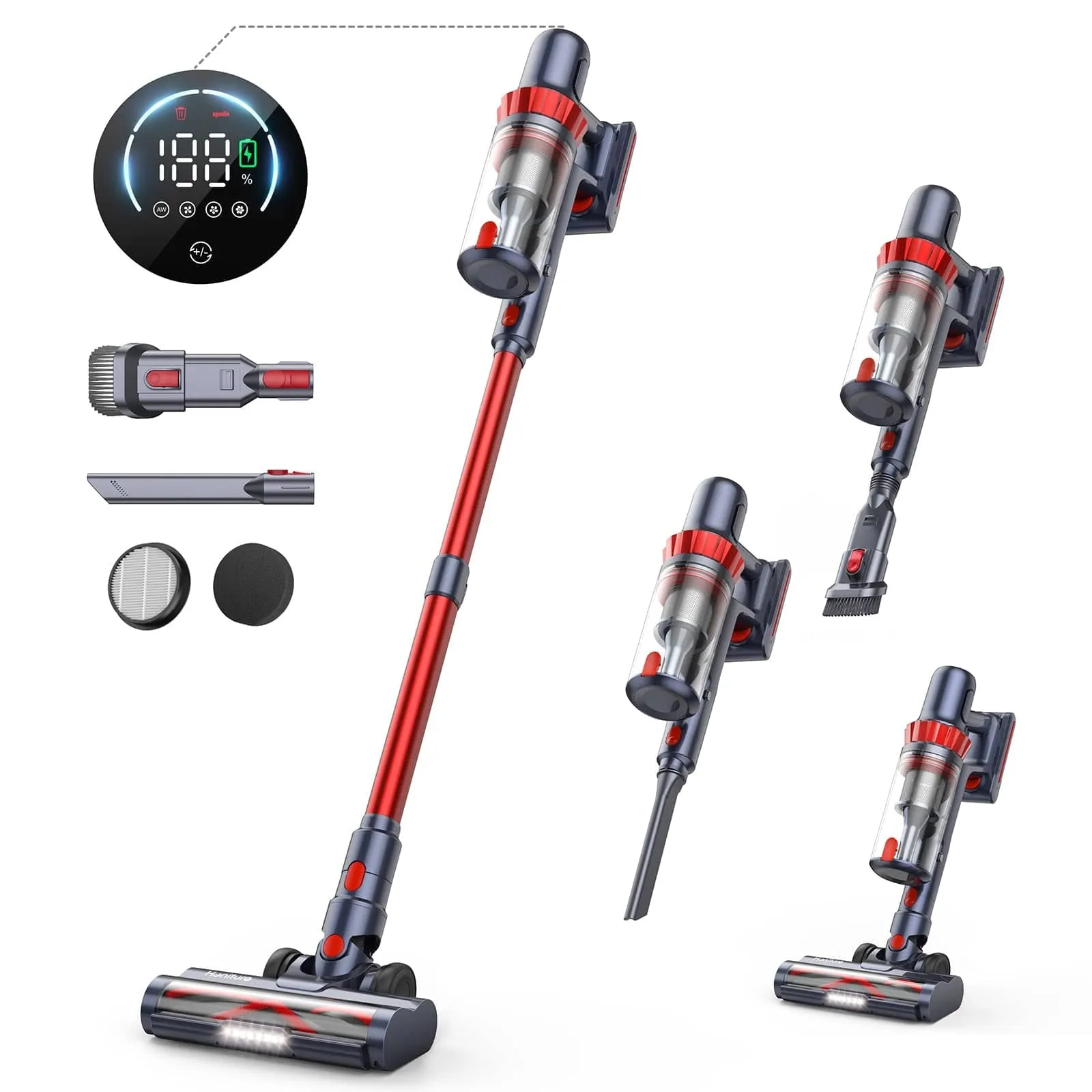 Cordless Vacuum Cleaner Built-in Aromatherapy Function 33Kpa 400W Touch Screen 50 Mins