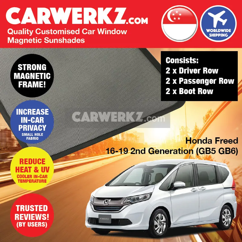 Customised Window Magnetic Sunshades for Honda Freed 2016-2020 2nd Generation (GB5 GB6 GB7 GB8) Japan MPV