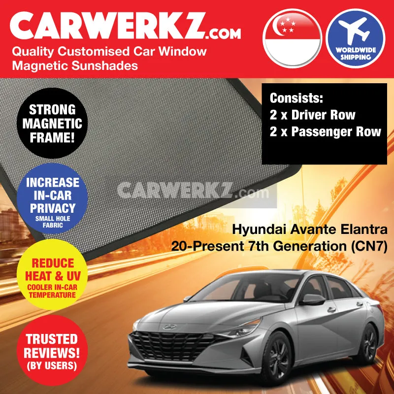 Customised Window Magnetic Sunshades for Hyundai Avante Elantra 2020-Current 7th Generation (CN7) Korea Sedan