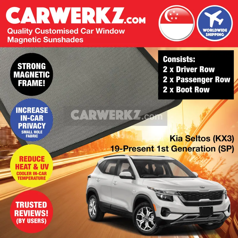 Customised Window Magnetic Sunshades for Kia Seltos KX3 2019-Current 1st Generation (SP) Korea SUV