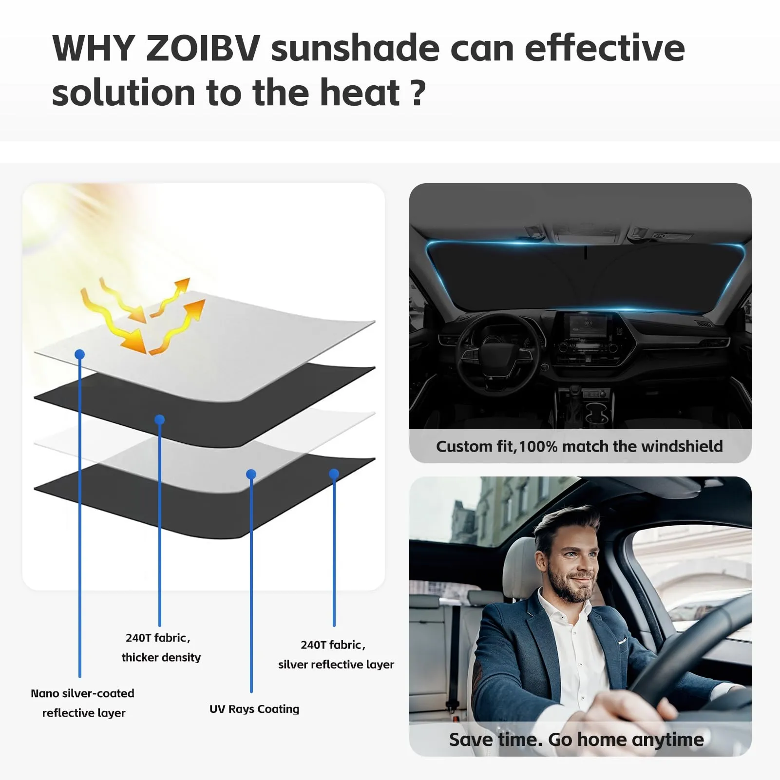 for Toyota Tacoma 2016-2023 2024 2025 Sun Shade Sunshade Windshield Cover - 4 Layers Front Window Shade Custom Fit Tacoma 2Dr 4Dr Pickup Sun Visor 240T Shade Blocks UV Rays Car Accessories