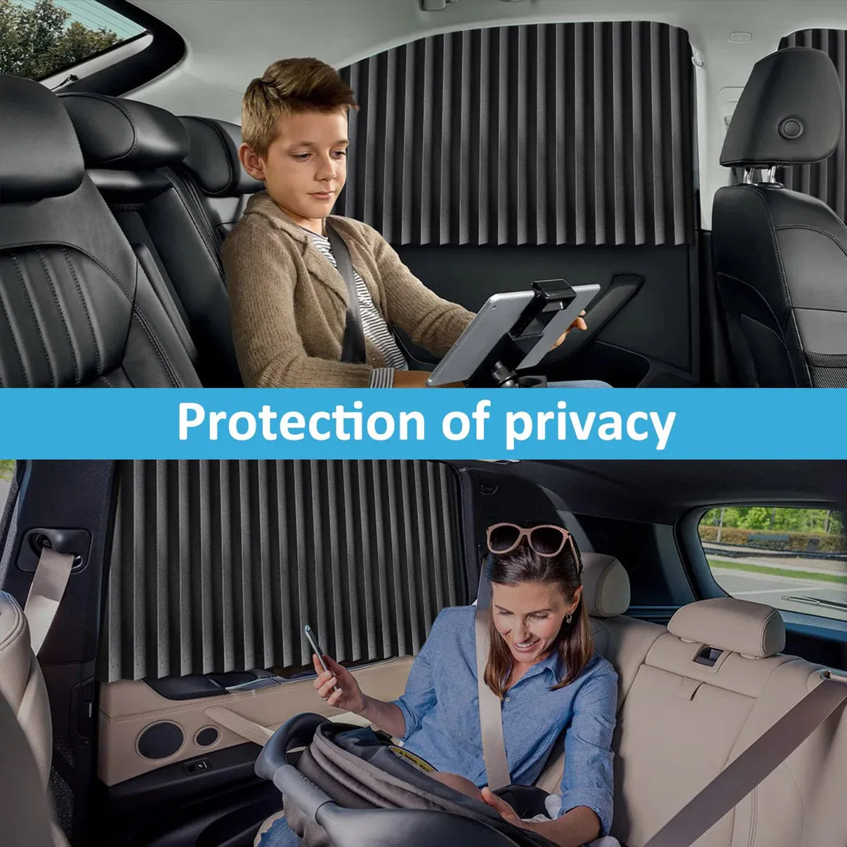 Magnetic Car Window Sunshades (4 Pcs) - Black Color