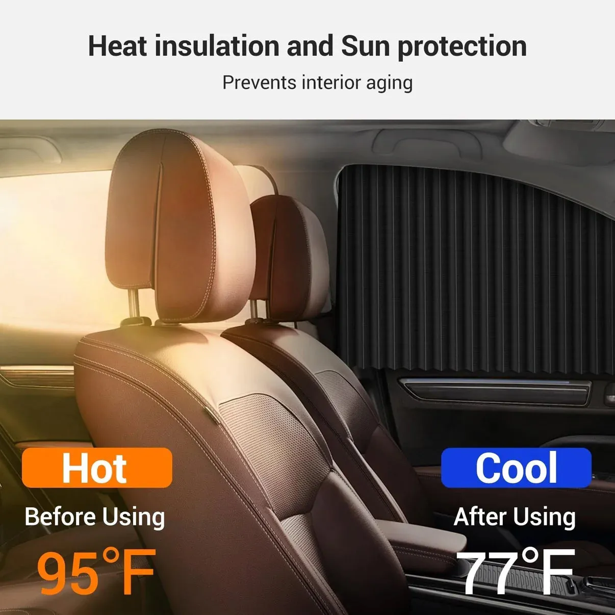 Magnetic Car Window Sunshades (4 Pcs) - Black Color