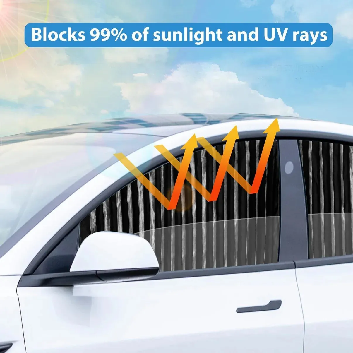 Magnetic Car Window Sunshades (4 Pcs) - Black Color