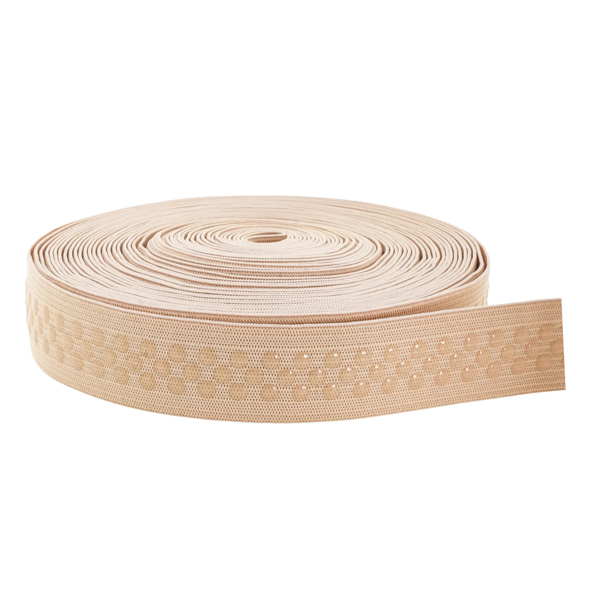 Mandala Crafts 1 Inch Elastic Silicone Gripper Tape for Clothing - 10 Yds Dotted Non Slip Elastic Band for Sewing - Silicone Elastic Straps Flat Stretchy Fabric Elastic Ribbon