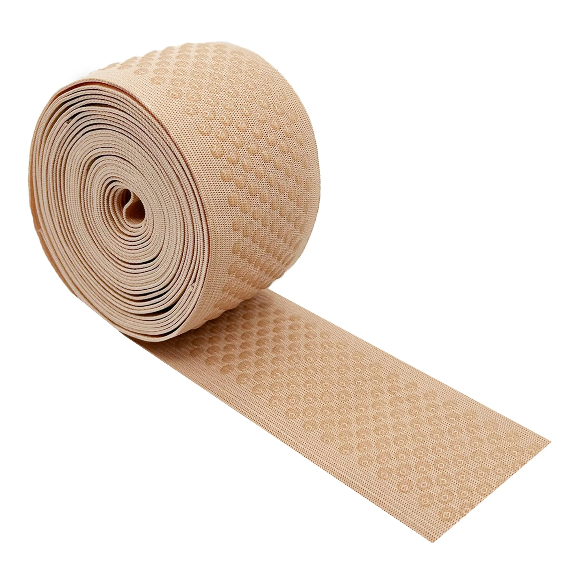 Mandala Crafts 1 Inch Elastic Silicone Gripper Tape for Clothing - 10 Yds Dotted Non Slip Elastic Band for Sewing - Silicone Elastic Straps Flat Stretchy Fabric Elastic Ribbon