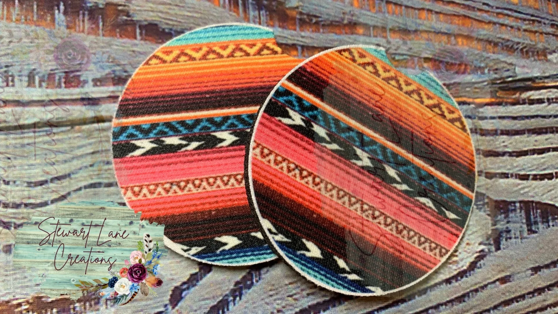 Serape Neoprene Car Coasters